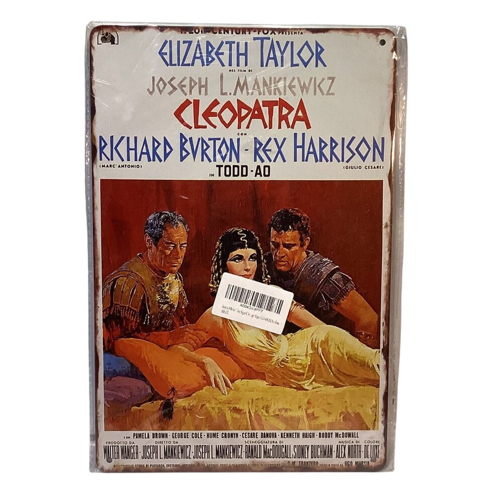 Nostalgic CLEOPATRA Media Golden Era Pin Up Art Tin 12"x 8" Sign New